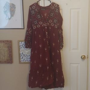 Burgundy bottom down dress